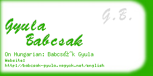 gyula babcsak business card